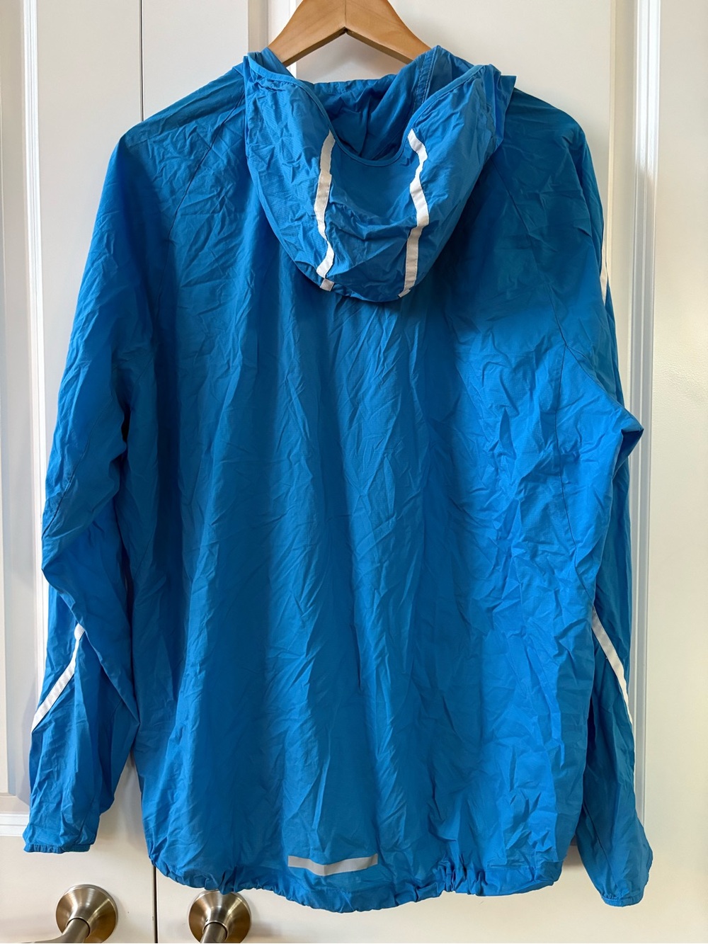 Nike Men’s Hooded Windbreaker Running Lightweight Jacket Blue XL - Picture 4 of 6